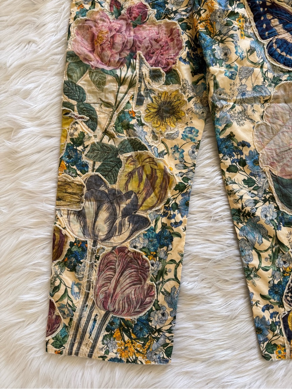 R13 New Boyfriend Pants Floral Embroidered Applique Size 26 - Picture 9 of 11